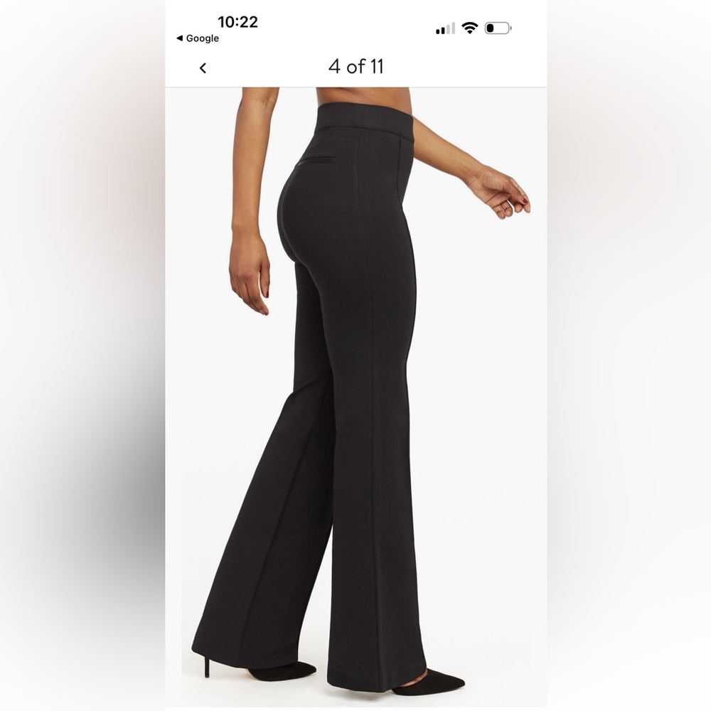 SPANX Classic Spanxsmooth pointe Black Flare Pants, size Large - Picture 3 of 11